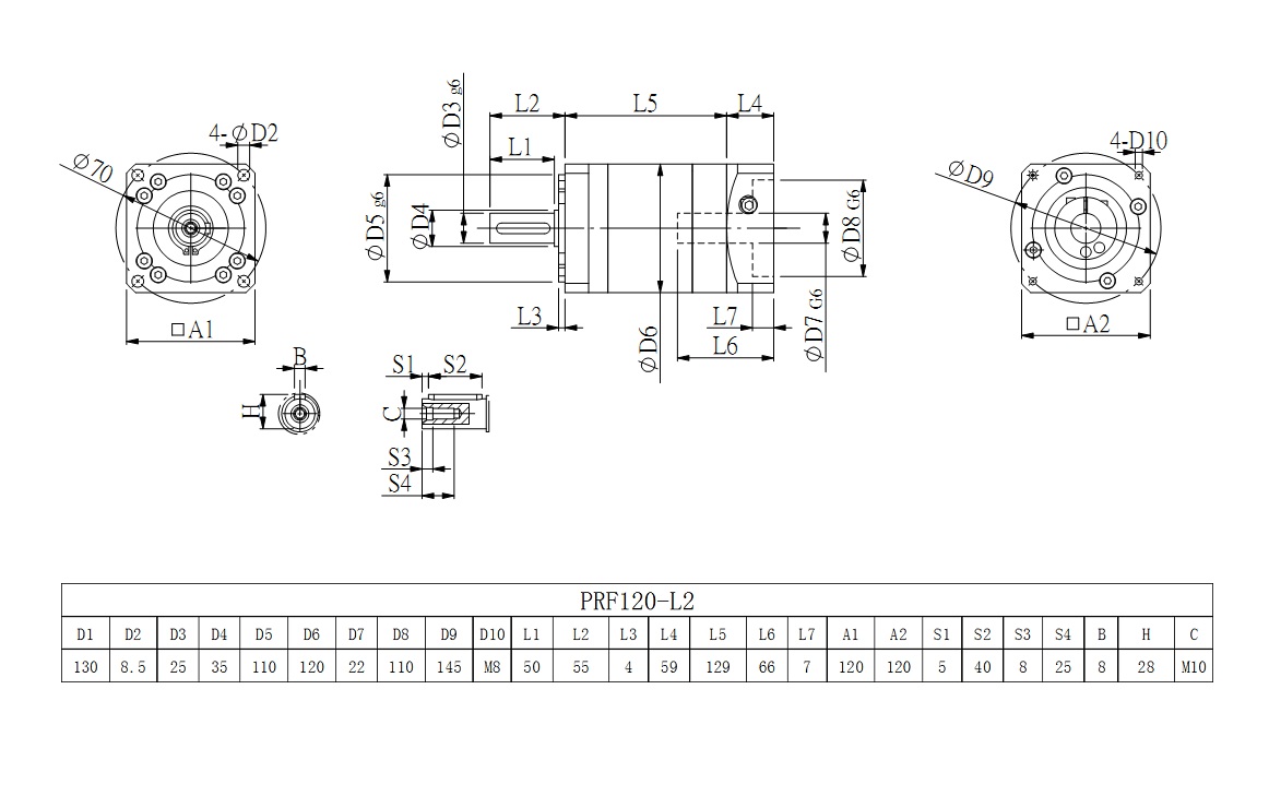  PRL120_L2系列伺服減速機圖紙